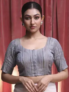 Indethnic Square Neck Short Sleeves Saree Blouse