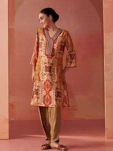 Lakshita Women Paisley Printed Flared Sleeves Kaftan Kurta