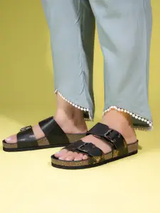 BRISKERS Women Open Toe Flats with Buckles