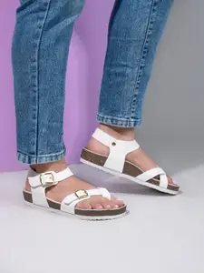 BRISKERS Women Open Toe Flats with Buckles