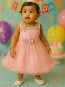 MeeMee Girls Applique Fit & Flare Dress