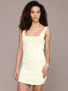 bebe Soft Romance Cable Knit Mini Jumper Dress