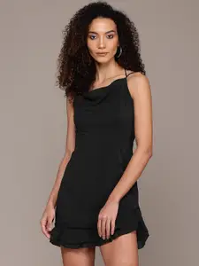 bebe Future Glam Cowl Neck Sheath Mini Dress