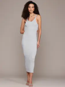 bebe Acrylic Bodycon Maxi Dress