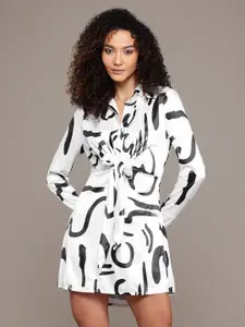 bebe Future Glam Monochrome Shirt Dress