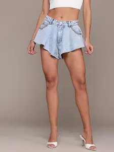 bebe Women Denim Daze Embellished Shorts