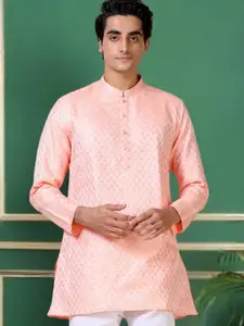 TATTVA Men Geometric Thread Work Anarkali Kurta