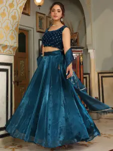 Janasya Embroidered Ready to Wear Lehenga & Blouse With Dupatta