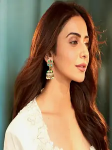 AccessHer Circular Brass-Plated Jhumkas Earrings