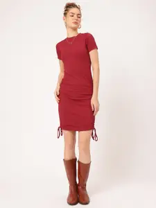 DressBerry Ruched Ribbed Bodycon Dress