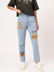 DressBerry Women Printed Barrel Fit Jeans