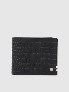 Allen Solly Men Animal Textured Leather Two Fold Wallet