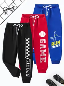 KUCHIPOO Boys Pack Of 3 Printed Joggers