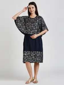 True Shape Floral Print Maternity Fit and Flare Dress