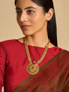 Kushal's Fashion Jewellery Copper Gold-Plated Antique Necklace