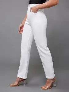 Miss Chase Women Straight High Rise Regular-Length Stretchable Denim Jeans