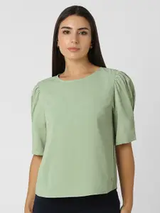 Van Heusen Women Solid Round Neck Top