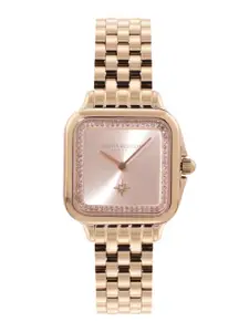 Olivia Burton Women Embellished Grosvenor Bracelet Style Square Dial Watch - 24000085