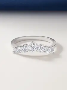 Ornate Jewels Women 925 Sterling Silver American Diamond Wedding Band Ring