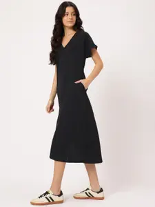 DressBerry Extended Sleeves Sheath Midi Dress