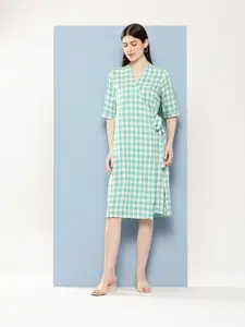 Chemistry Checked Pure Cotton Dress
