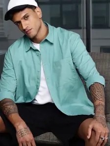 The Roadster Life Co. Pure Cotton Drop-Shoulder Sleeves Relaxed Fit Casual Shirt