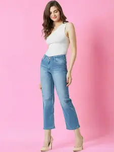 DressBerry Women Relaxed Mid Rise Clean Look Regular Stretchable Denim Jeans