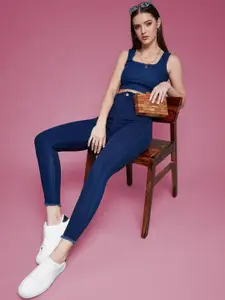 DressBerry Women Skinny High Rise Cropped Fringed Hemline Stretchable Denim Jeans