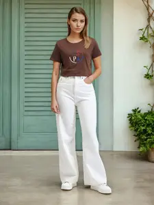 U.S. Polo Assn. Women Women Printed Pure Cotton T-shirt