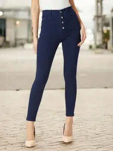 DressBerry Women Skinny Fit High Rise Regular Length Clean Look Stretchable Denim Jeans