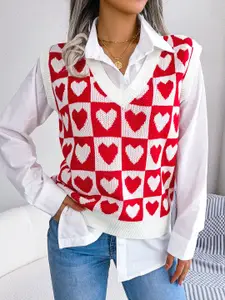 HERE&NOW Women Printed Sweater Vest
