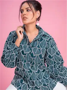 Lounge Dreams Women Comfort Spread Collar Floral Printed Cotton Relaxed Fit Casual Shirt