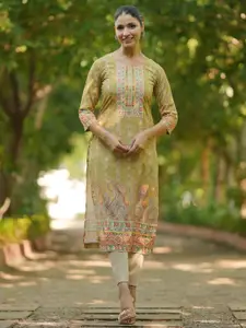 Libas Ethnic Motifs Printed Round Neck Straight Kurta