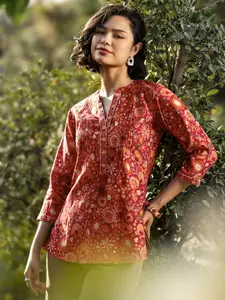 Libas Floral Printed Pleated Kurti