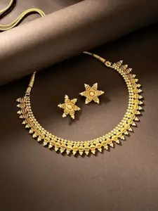 I Jewels Gold-Plated Necklace and Earrings