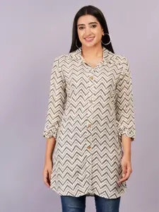 HIGHLIGHT FASHION EXPORT Ethnic Motifs Printed Shirt Collar Kurti