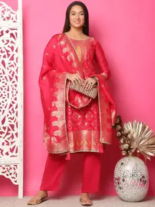 Stylee LIFESTYLE Ethnic Motifs Woven Design Zari Silk Jacquard Unstitched Dress Material