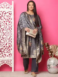 Stylee LIFESTYLE Ethnic Motifs Woven Design Zari Silk Jacquard Unstitched Dress Material