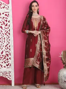Stylee LIFESTYLE Ethnic Motifs Woven Design Zari Silk Jacquard Unstitched Dress Material