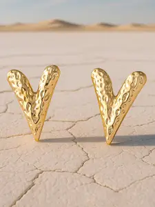 Rubans 18K GoldPlated StainlessSteel TarnishFree Demi-Fine Textured Demi-Fine Studs