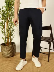 Thomas Scott Men Solid Classic Straight Fit Easy Wash Chinos Trousers