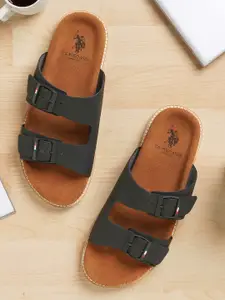 U.S. Polo Assn. Men Leather Slip-On Comfort Sandals