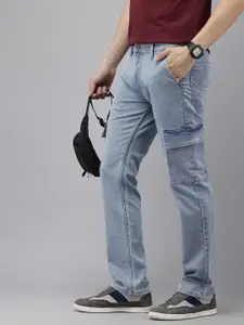 Pepe Jeans Men Straight Fit Light Fade Cargo Stretchable Jeans