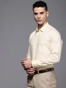 Louis Philippe Pure Cotton Self Design Slim Fit Textured Formal Shirt