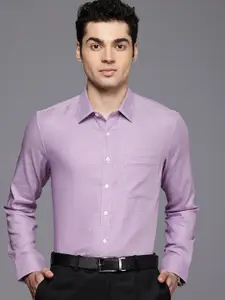 Louis Philippe Pure Cotton Self Design Textured Slim Fit Formal Shirt