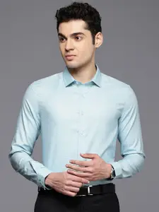 Louis Philippe Pure Cotton Self Design Textured Super Slim Fit Formal Shirt