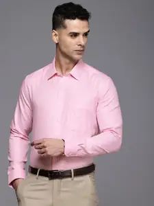 Louis Philippe Pure Cotton Self Design Slim Fit Textured Formal Shirt