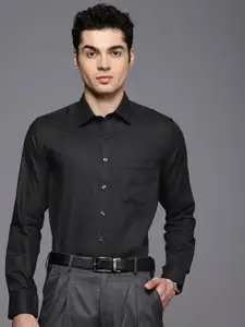 Louis Philippe Pure Cotton Self Design Slim Fit Textured Formal Shirt