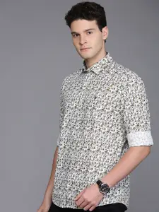 Louis Philippe Sport Pure Cotton Slim Fit Floral Printed Casual Shirt
