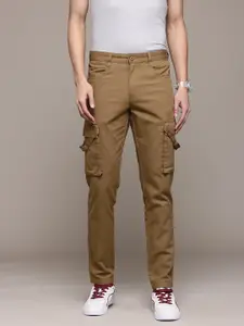 The Roadster Lifestyle Co. Men Pure Cotton Cargo-Style Trousers